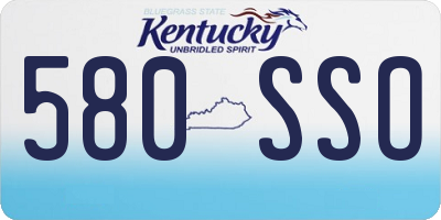 KY license plate 580SSO