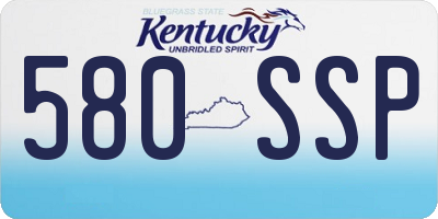 KY license plate 580SSP