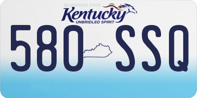 KY license plate 580SSQ