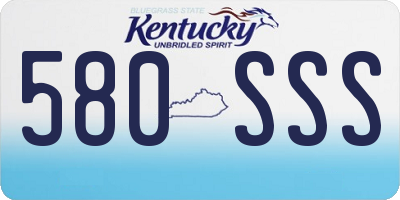 KY license plate 580SSS