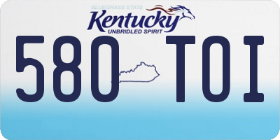 KY license plate 580TOI