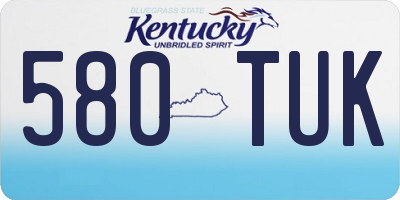 KY license plate 580TUK