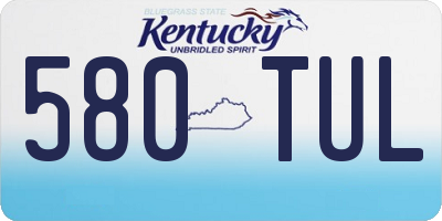 KY license plate 580TUL