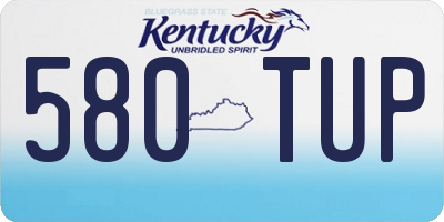 KY license plate 580TUP