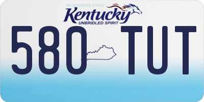 KY license plate 580TUT