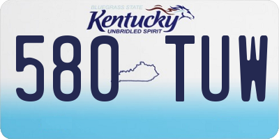 KY license plate 580TUW