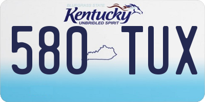 KY license plate 580TUX