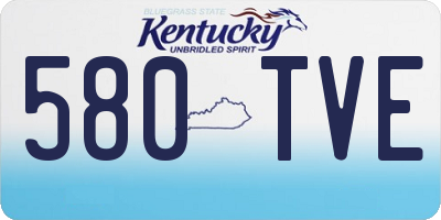KY license plate 580TVE