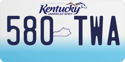 KY license plate 580TWA