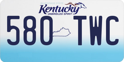 KY license plate 580TWC