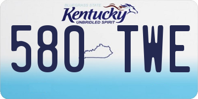 KY license plate 580TWE