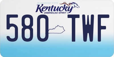 KY license plate 580TWF