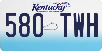KY license plate 580TWH