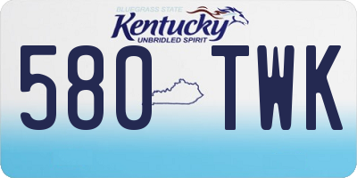 KY license plate 580TWK