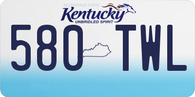 KY license plate 580TWL