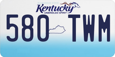 KY license plate 580TWM