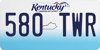 KY license plate 580TWR