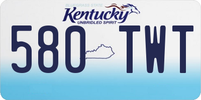 KY license plate 580TWT