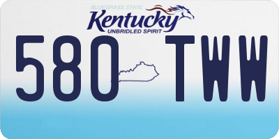 KY license plate 580TWW