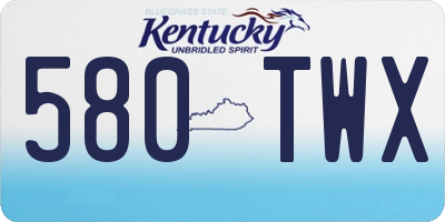 KY license plate 580TWX