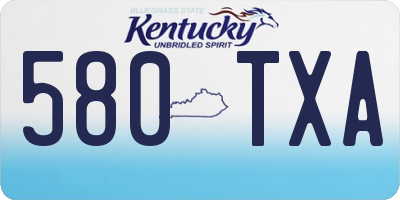 KY license plate 580TXA