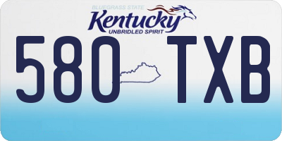 KY license plate 580TXB
