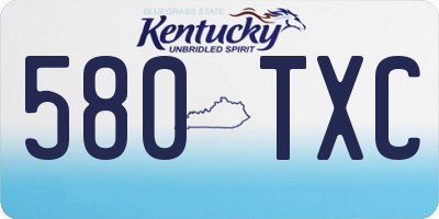 KY license plate 580TXC