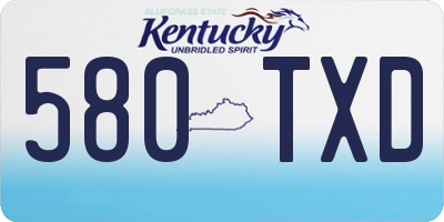 KY license plate 580TXD