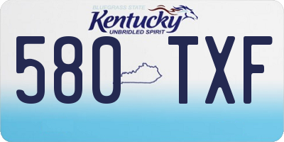 KY license plate 580TXF