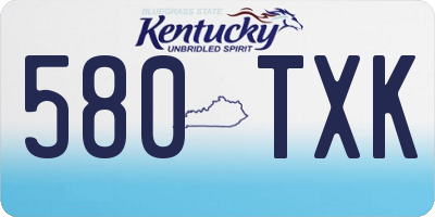 KY license plate 580TXK