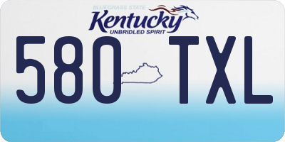 KY license plate 580TXL