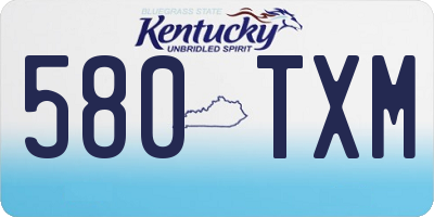 KY license plate 580TXM