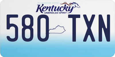 KY license plate 580TXN