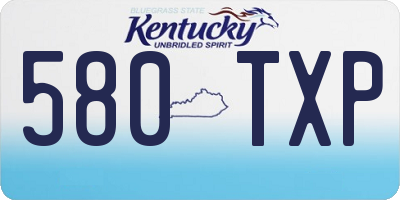 KY license plate 580TXP