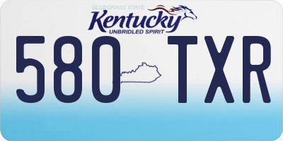 KY license plate 580TXR