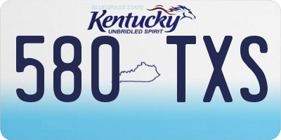 KY license plate 580TXS