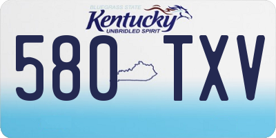 KY license plate 580TXV