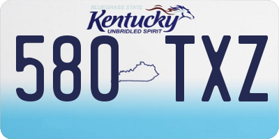 KY license plate 580TXZ