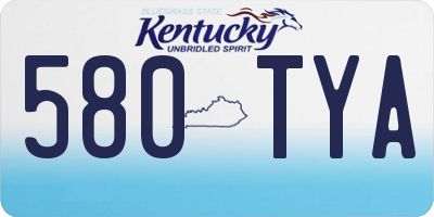 KY license plate 580TYA