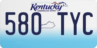 KY license plate 580TYC