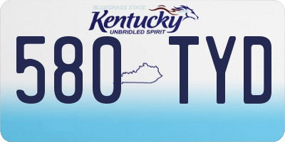 KY license plate 580TYD