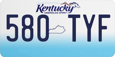 KY license plate 580TYF