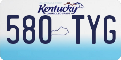 KY license plate 580TYG