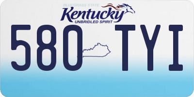 KY license plate 580TYI