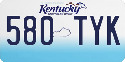 KY license plate 580TYK