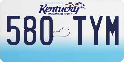 KY license plate 580TYM