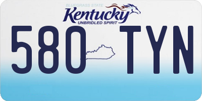 KY license plate 580TYN