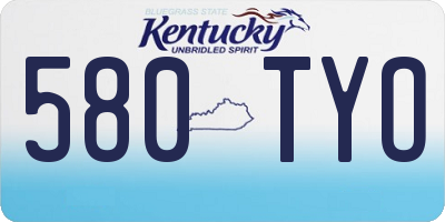 KY license plate 580TYO
