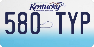 KY license plate 580TYP