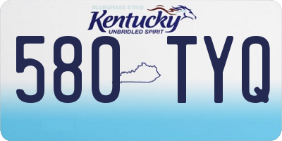 KY license plate 580TYQ